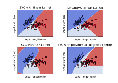 Plot different SVM classifiers in the iris dataset