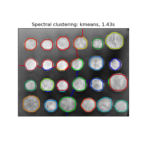 Spectral clustering: kmeans, 1.43s