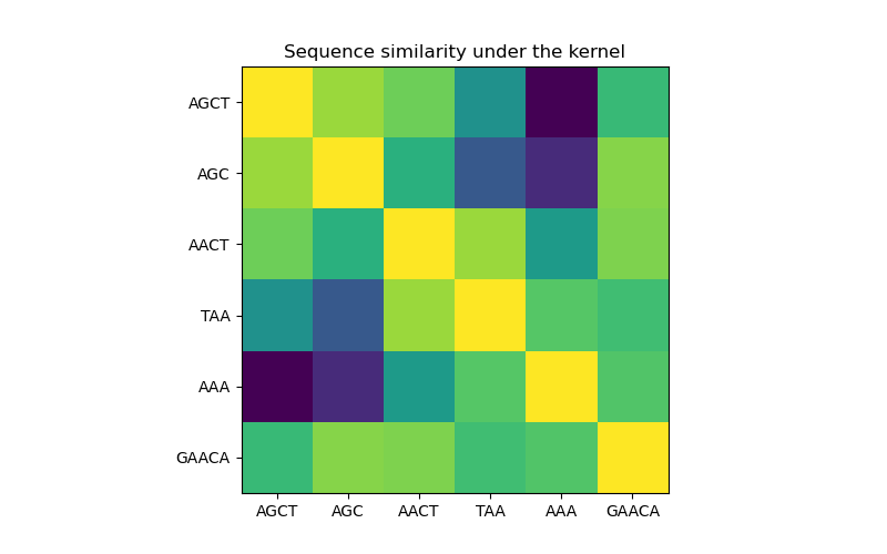 Sequence similarity under the kernel